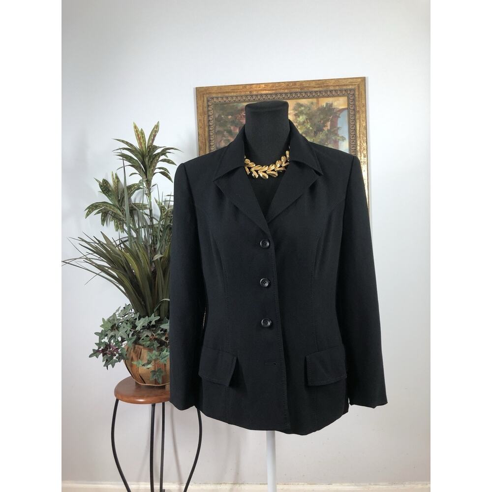 Preview Collection Women Jacket 8 Black 3 Buttons Whimsigoth Preppy Office Siren - Picture 5 of 11